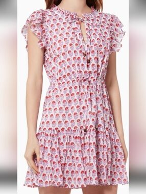 Olphant Floral Ruffle Sleeves Mini Dress Dize S
